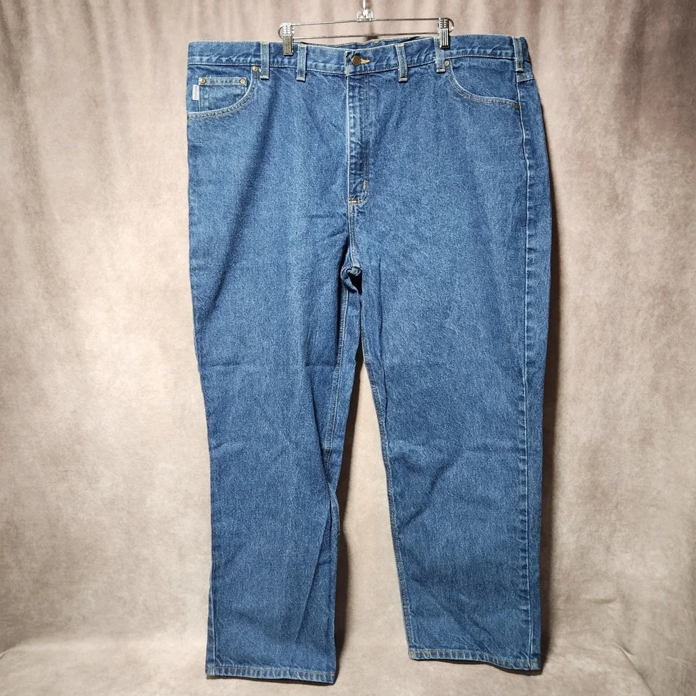 Carhartt Mens B280 PRW Traditional Fit Straight Leg Blue Denim Jeans‎ 48x32